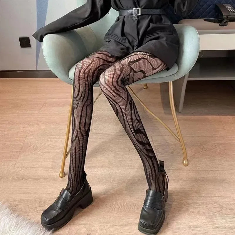 Litlookz Studio Marble Vein Mesh Tights