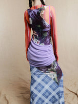 Litlookz Studio Mesh Patchwork Maxi Dress, view 5