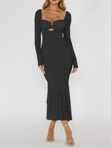Litlookz Studio Mesh Ruched Bodycon Midi Dress, view 5