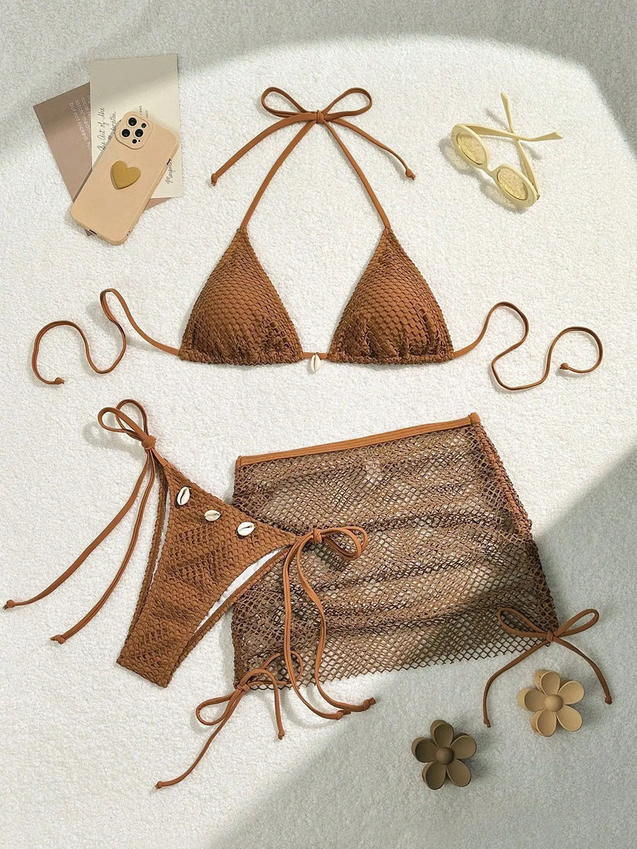 Litlookz Studio Mesh Skirt Bikini Set