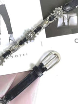 Litlookz Studio Metal Faux Leather Tiny Belt, view 3