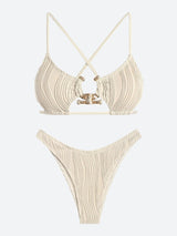 Litlookz Studio Metal Hardware Criss Cross Bikini Set, view 5