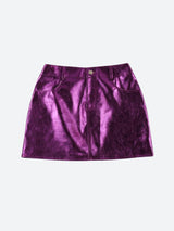Litlookz Studio Metallic Faux Leather Mini Skirt, view 4