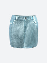 Litlookz Studio Metallic Faux Leather Mini Skirt, view 5