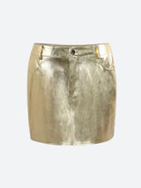Litlookz Studio Metallic Faux Leather Mini Skirt, view 6