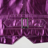 Litlookz Studio Metallic Fuchsia Faux Leather Jacket, view 4