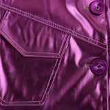 Litlookz Studio Metallic Fuchsia Faux Leather Jacket, view 5