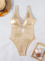 Litlookz Studio Metallic Gold One Piece Swimsuit, view 5