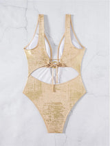 Litlookz Studio Metallic Gold One Piece Swimsuit, view 6