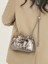 Litlookz Studio Metallic Ruched Bag, view 3