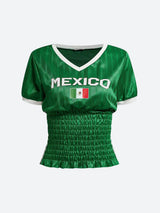 Litlookz Studio Mexico Ruched Jersey Top, view 5