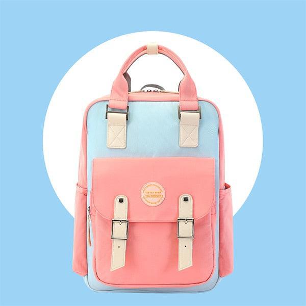 Litlookz Studio Multicolor Pastel School Backpack
