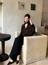 Litlookz Studio Neck Tie Sheer Mesh Blouse, view 4