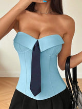 Litlookz Studio Necktie Corset Top, view 5