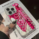 Litlookz Studio Neon Skeleton Silver Phone Case, view 3