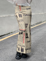 Litlookz Studio Newspaper Printed Maxi Skirt, view 4