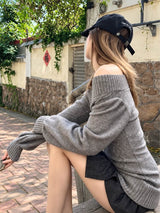 Litlookz Studio Off Shoulder Cable Sweater, view 3