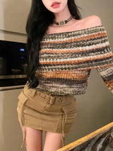 Litlookz Studio Off Shoulder Cropped Sweater, view 6
