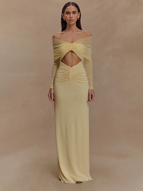 Litlookz Studio Off Shoulder Cut Out Maxi Dress