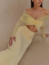 Litlookz Studio Off Shoulder Cut Out Maxi Dress, view 2