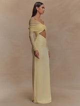 Litlookz Studio Off Shoulder Cut Out Maxi Dress, view 3