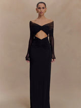 Litlookz Studio Off Shoulder Cut Out Maxi Dress, view 5