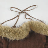 Litlookz Studio Off Shoulder Faux Fur Top, view 5