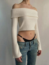 Litlookz Studio Off Shoulder Knit Sweater, view 2