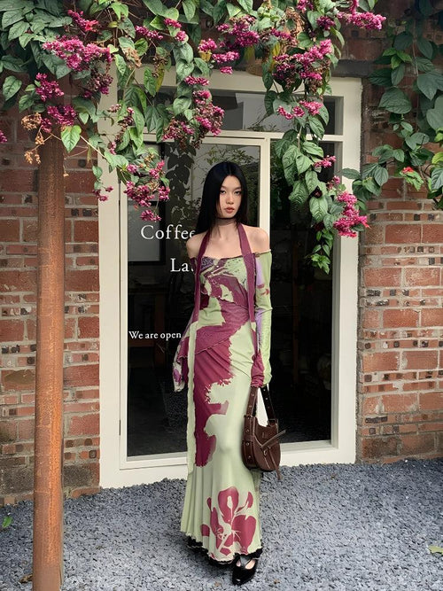 Litlookz Studio Off Shoulder Mesh Maxi Dress