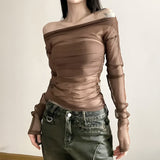 Litlookz Studio Off Shoulder Mesh Top, view 6