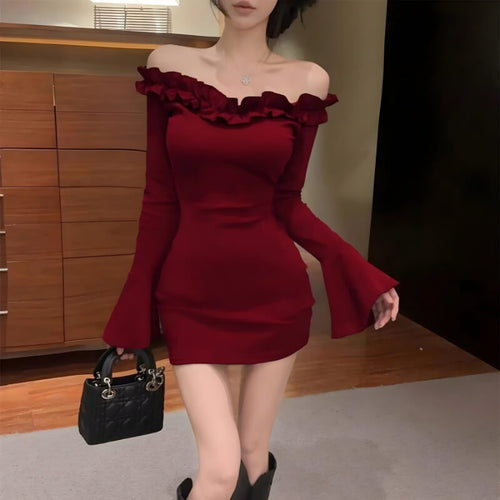 Litlookz Studio Off Shoulder Ruffle Mini Dress