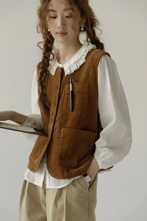 Litlookz Studio Old Money Corduroy Vest