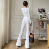 Litlookz Studio Old Money Hem Split Pants, view 5