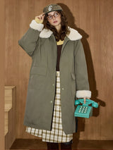 Litlookz Studio Olive Winter Coat, view 4