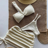 Litlookz Studio One Shoulder Cut Out Three Piece Bikini Set, view 3