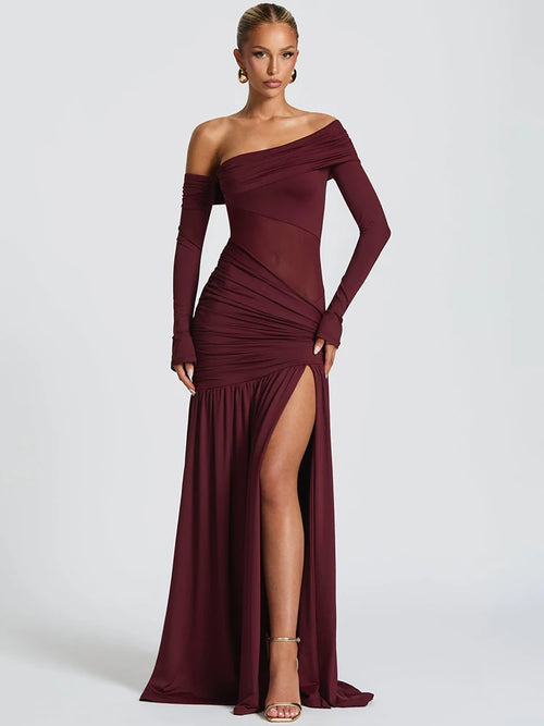 Litlookz Studio One Shoulder High Slit Maxi Dress