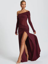 Litlookz Studio One Shoulder High Slit Maxi Dress, view 3