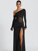 Litlookz Studio One Shoulder High Slit Maxi Dress, view 5