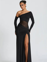 Litlookz Studio One Shoulder High Slit Maxi Dress, view 6