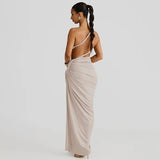 Litlookz Studio One Shoulder Ruched Maxi Dress, view 4