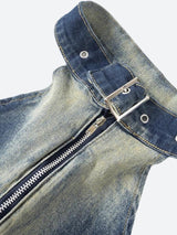 Litlookz Studio Open Front Zip-Up Denim Top, view 3