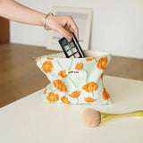 Litlookz Studio Orange Flowers Makeup Bag, view 2