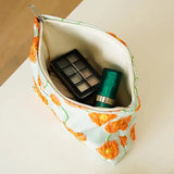 Litlookz Studio Orange Flowers Makeup Bag, view 4