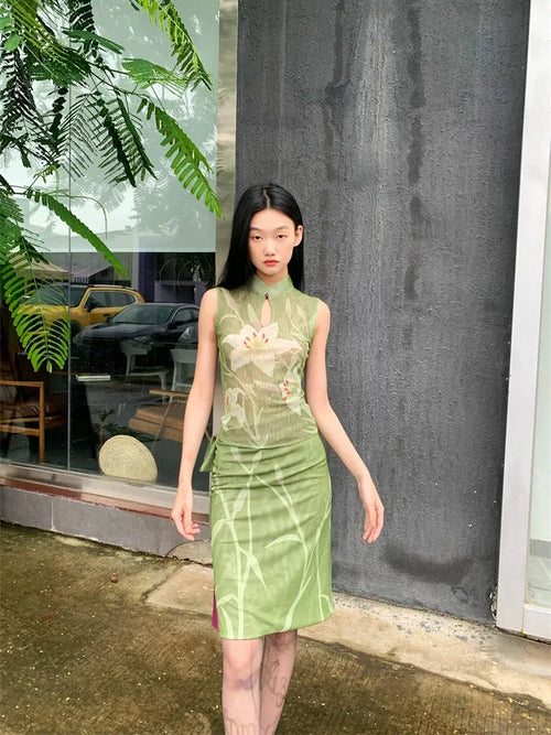 Litlookz Studio Orchid Top & Midi Skirt Two Piece Set