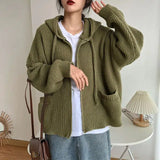 Litlookz Studio Oversized Knitted Hooded Cardigan, view 2