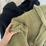Litlookz Studio Oversized Knitted Hooded Cardigan, view 5