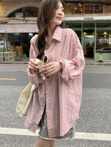 Litlookz Studio Oversized Striped Button-Up Shirt, view 2