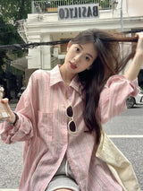 Litlookz Studio Oversized Striped Button-Up Shirt, view 5