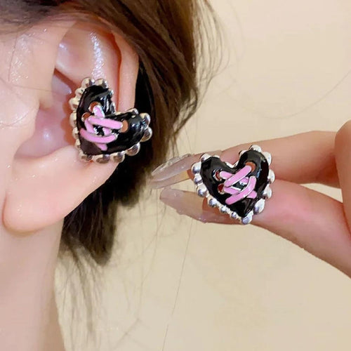 Litlookz Studio Pastel Goth Corset Heart Earrings