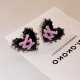 Litlookz Studio Pastel Goth Corset Heart Earrings, view 2